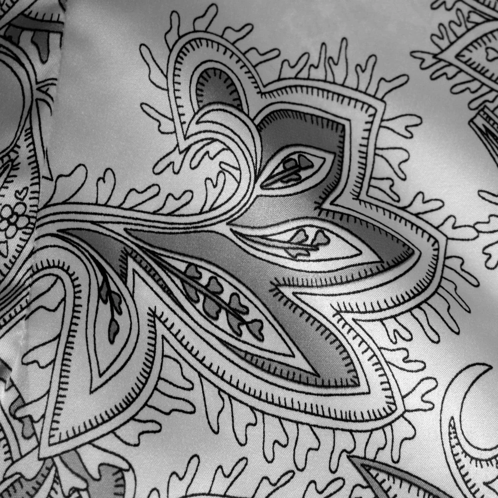 Hawes & Curtis Satin Paisley French Cuff Fitted Shirt White Gray 0X Large Chic - Picture 6 of 10